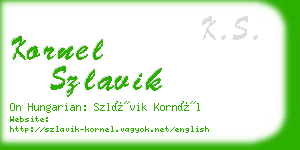 kornel szlavik business card